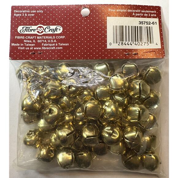 Value Pack of 45 Gold Jingle Bells - 16mm Size vn - Picture 2 of 2